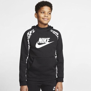 Hanorace Nike Sportswear French Terry Pullover Baieti Negrii Albi | CJGU-16528